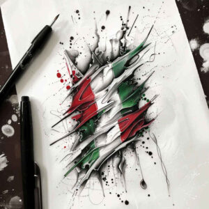 patriotic-strength-tattoo – tattoo design ideas free ai generated – realism-sharp-focus – for-side-torso – Gallery: patriotic-inkby-ai