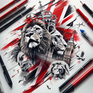 patriotic-symbol-tattoo – tattoo design ideas free ai generated – neotraditional-textured-fills – for-upper-back – Gallery: patriotic-inkby-ai
