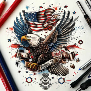 patriotic-tradition-tattoo – tattoo design ideas free ai generated – realism-subtle-saturation – for-thigh – Gallery: patriotic-inkby-ai