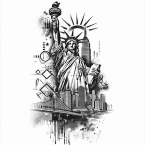 patriotic-tradition-tattoo – tattoo design ideas free ai generated – surrealism-bizarre – for-abdomen – Gallery: patriotic-inkby-ai