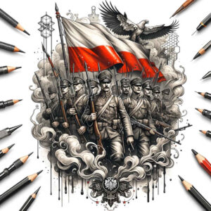 patriotic-tradition-tattoo – tattoo design ideas free ai generated – surrealism-ghostly-shapes – for-back – Gallery: patriotic-inkby-ai