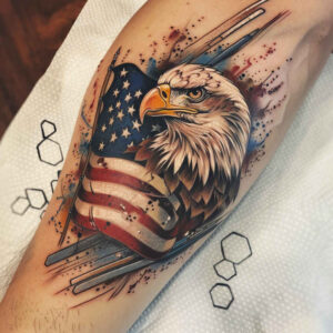 patriotic-transformation-tattoo – tattoo design ideas free ai generated – neotraditional-bold-highlights – for-back-of-neck – Gallery: patriotic-inkby-ai