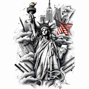 patriotic-transformation-tattoo – tattoo design ideas free ai generated – realism-soft-contrast – for-knee – Gallery: patriotic-inkby-ai