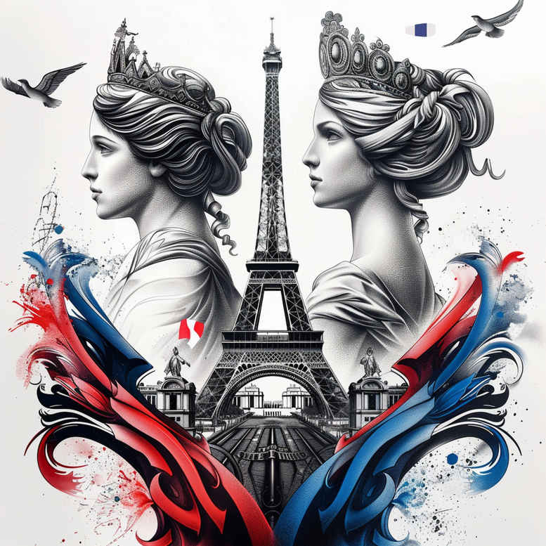 patriotic-unity-tattoo – tattoo design ideas free ai generated – surrealism-displaced-objects – for-collarbone – Gallery: patriotic-inkby-ai