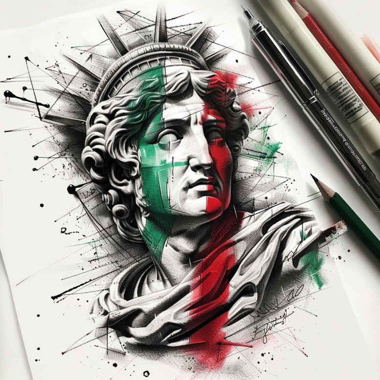 patriotism-tattoo – tattoo design ideas free ai generated – realism-sharp-focus – for-upper-chest – Gallery: patriotic-inkby-ai