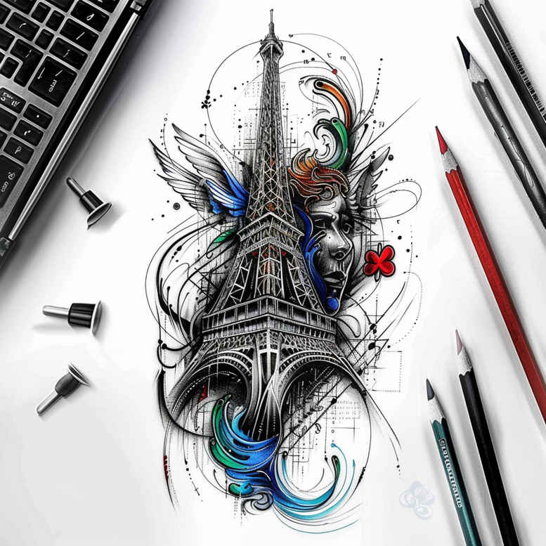 patriotism-tattoo – tattoo design ideas free ai generated – surrealism-enigmatic-visuals – for-temple – Gallery: patriotic-inkby-ai