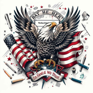 patriotic tattoo design ideas Surrealism juxtaposition brave symbolising resilience
