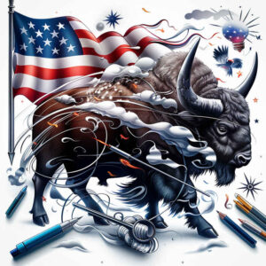 patriotic tattoo design ideas artistic shading colors courage and power