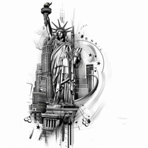 patriotic tattoo design ideas Surrealism ethereal glow colors courage and power