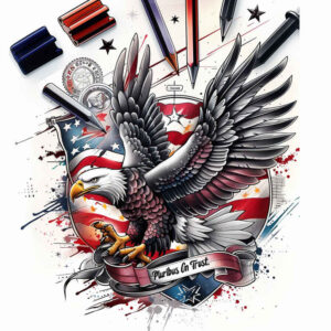 patriotic tattoo design ideas Surrealism ethereal glow colors embodying endurance