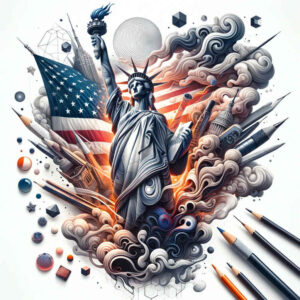 patriotic tattoo design ideas close-up colors represents perseverance