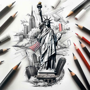 patriotic tattoo design ideas detailed linework culture represents resilience