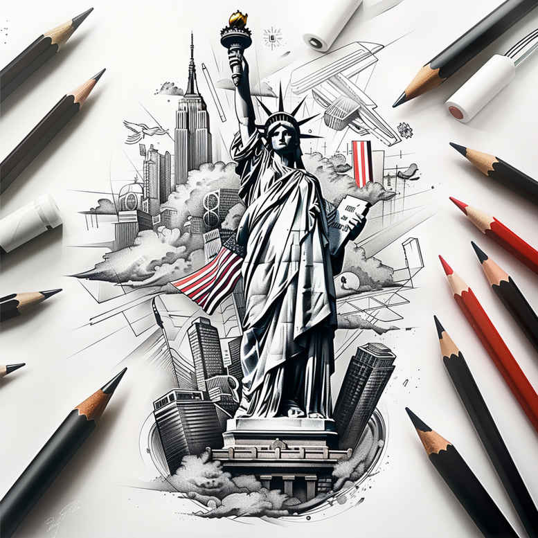 patriotic tattoo design ideas detailed linework culture represents resilience