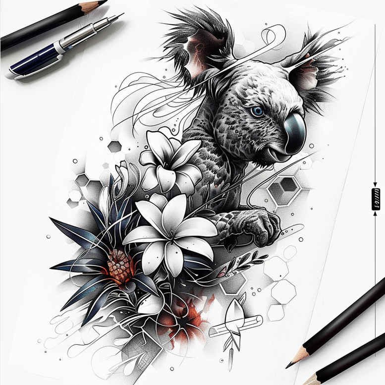 patriotic tattoo design ideas vector-style devotion to country for knee