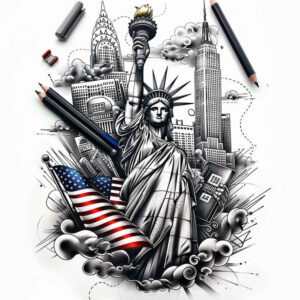 patriotic tattoo design ideas bokeh fight stands for perseverance