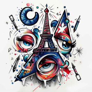 patriotic tattoo design ideas Surrealism hallucinogenic freedom for calf
