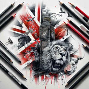 patriotic tattoo design ideas Surrealism vibrant contrasts freedom for shoulder blade