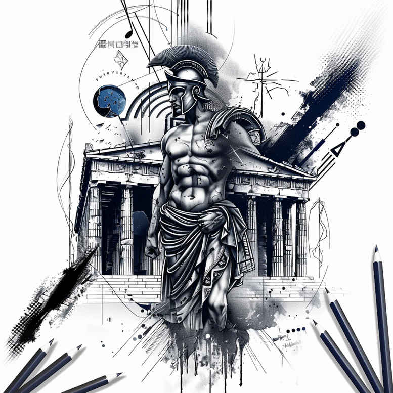 patriotic tattoo design ideas deep-shading homeland stands for endurance