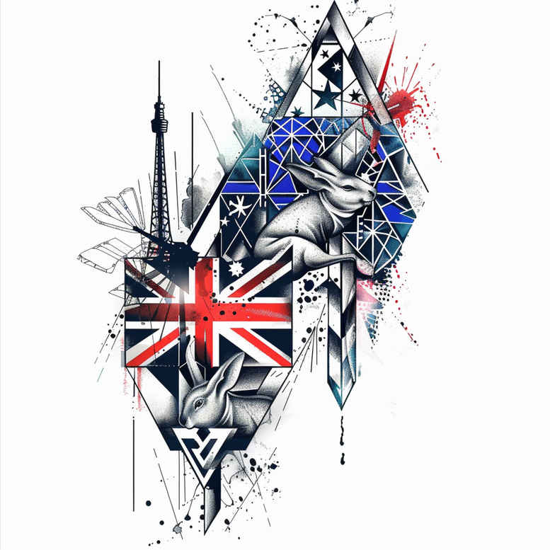 patriotic tattoo design ideas ambiguous space national pride for foot