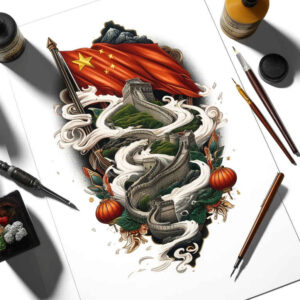 patriotic tattoo design ideas spectral hues national spirit for lower thigh