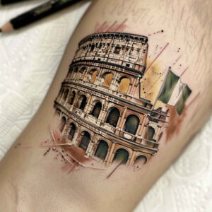 patriotic tattoo design ideas Surrealism disorienting national symbol for back shoulder