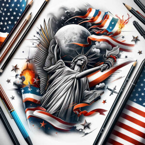 patriotic tattoo design ideas Surrealism morphic patriotic motifs for inner arm