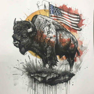 patriotic tattoo design ideas Surrealism fluid forms patriotic motifs for shoulder