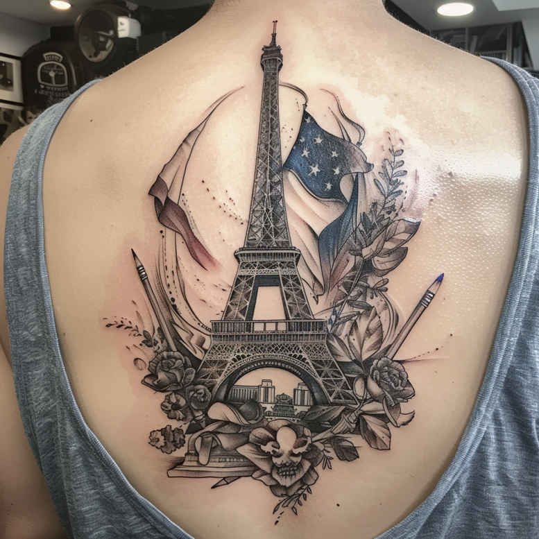 patriotic tattoo design ideas Realism reflective light patriotic spirit for abdomen