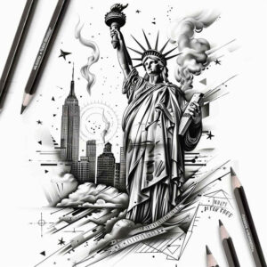 patriotic tattoo design ideas dynamic shapes patriotic spirit symbol of endurance