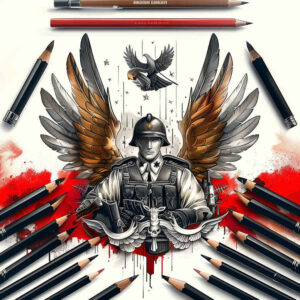 patriotic tattoo design ideas Surrealism fantasy-inspired patriotism symbolising strength