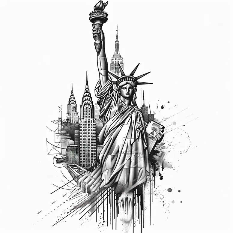 patriotic tattoo design ideas Surrealism metamorphosis pride for heel