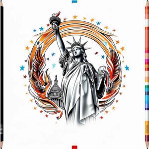 patriotic tattoo design ideas Realism reflective light strength for back