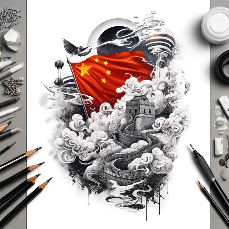 patriotic tattoo design ideas strong outlines strength for lower back