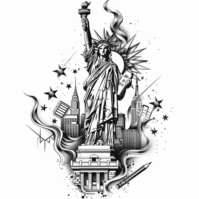 patriotic tattoo design ideas ornamental strength stands for strength