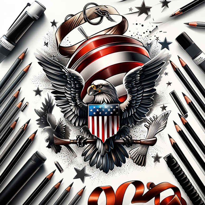 patriotic tattoo design ideas refined detail symbol represents strength