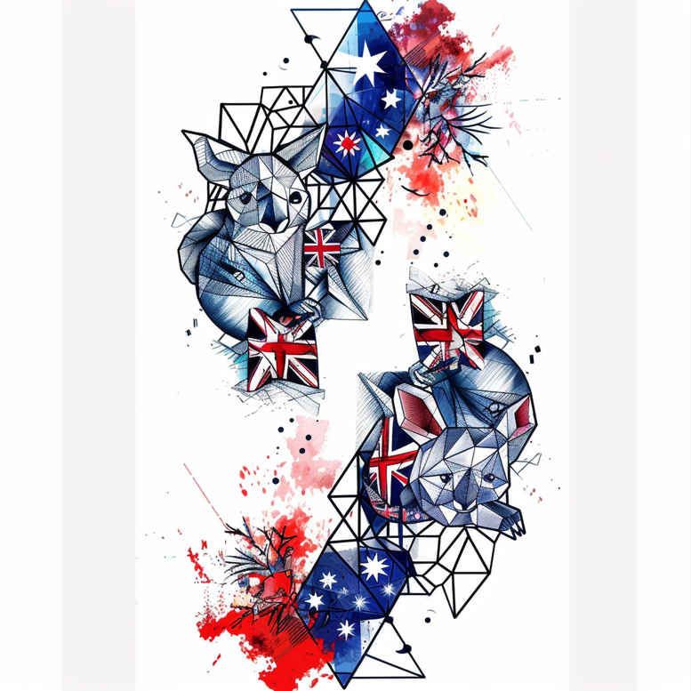 patriotic tattoo design ideas Surrealism enigmatic light tradition courage and power