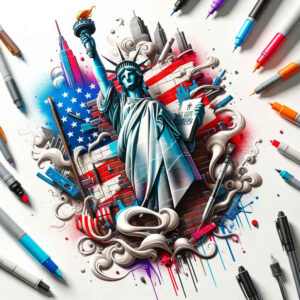 patriotic tattoo design ideas Surrealism altered reality value for shoulder blade