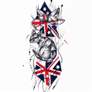patriotic tattoo design ideas Surrealism illusionary war symbols for collarbone