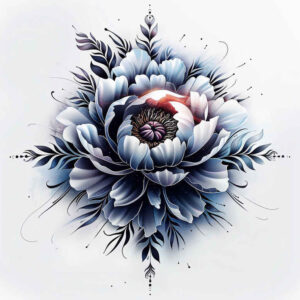 3d-peony-tattoo – tattoo design ideas free ai generated – micro-design – for-ankle – Gallery: peonies-inkby-ai