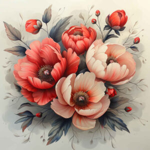 3d-peony-tattoo – tattoo design ideas free ai generated – short-stroke – for-heel – Gallery: peonies-inkby-ai