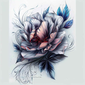 bold-contour-peony-tattoo – tattoo design ideas free ai generated – discreet-ink – for-full-back – Gallery: peonies-inkby-ai