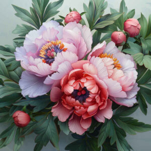 colorful-peony-tattoo – tattoo design ideas free ai generated – minimalist – for-knee – Gallery: peonies-inkby-ai