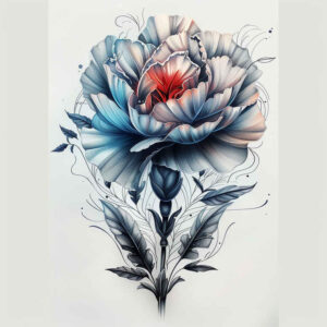 delicate-peony-tattoo – tattoo design ideas free ai generated – slender – for-biceps – Gallery: peonies-inkby-ai