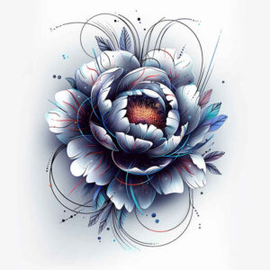 expression-peony-tattoo – tattoo design ideas free ai generated – precise – for-outer-arm – Gallery: peonies-inkby-ai