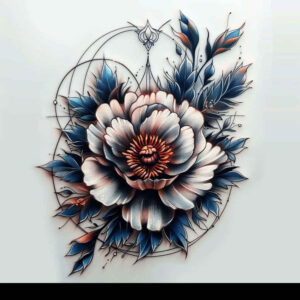 fine-line-peony-tattoo – tattoo design ideas free ai generated – airy – for-sternum – Gallery: peonies-inkby-ai