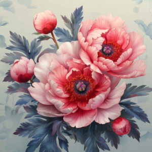 love-symbol-peony-tattoo – tattoo design ideas free ai generated – uncluttered – for-ankle – Gallery: peonies-inkby-ai