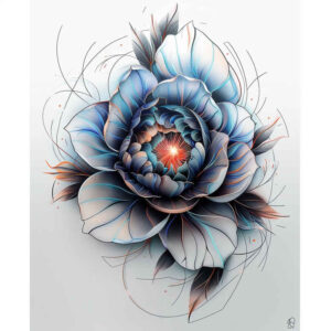 love-symbol-peony-tattoo – tattoo design ideas free ai generated – unembellished – for-temple – Gallery: peonies-inkby-ai