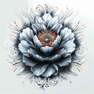 minimalist-peony-tattoo – tattoo design ideas free ai generated – clean-lines – for-stomach – Gallery: peonies-inkby-ai