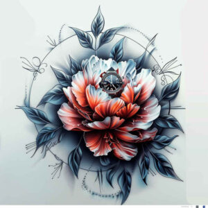 nature-motif-peony-tattoo – tattoo design ideas free ai generated – little-tattoo – for-wrist-side – Gallery: peonies-inkby-ai