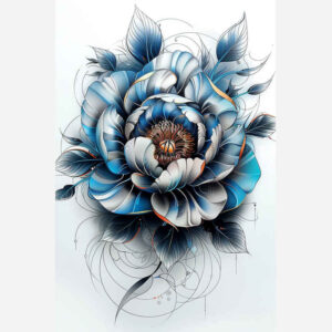 peony-colorful-tattoo – tattoo design ideas free ai generated – single-dot – for-shoulder – Gallery: peonies-inkby-ai